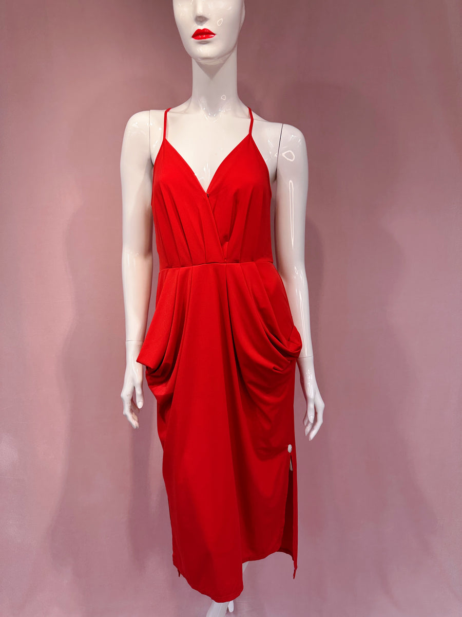 bcbg red ruffle dress Red-Ruffle-Dress, BCBG-Dress