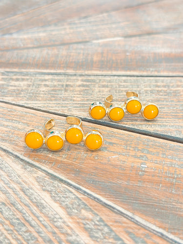 Orange Stone Ring Cuff