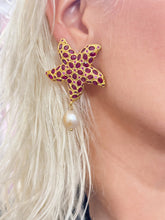 Load image into Gallery viewer, Crystal Starfish Gold Plated Earrings