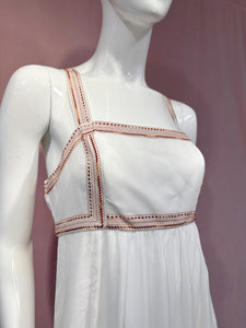 White Bronze Chiffon Dress