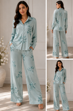 Load image into Gallery viewer, Floral Sequin Satin Pant Only