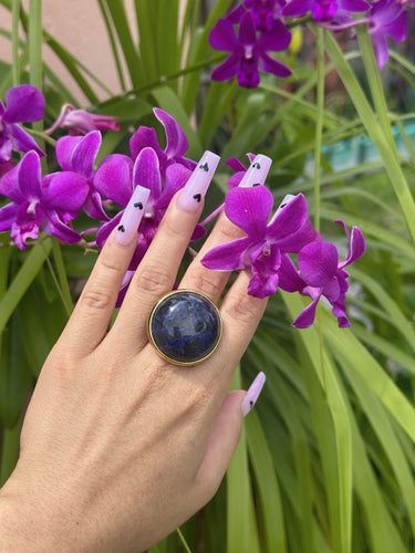 Lapis Lazuli Round Smooth Cut Ring