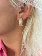 Load image into Gallery viewer, Crystal Pave Hoop Huggies Earrings