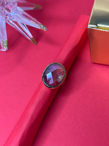 Smoky Quartz Facet Gold Plated Ring