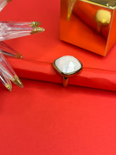 Load image into Gallery viewer, White Quartz Faceted Gold Plated Ring