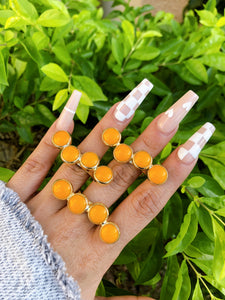Orange Stone Ring Cuff