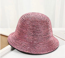 Load image into Gallery viewer, Rose Gold Full Rhinestone Party Bucket Hat