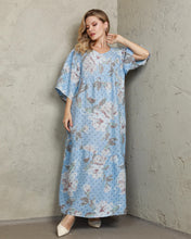 Load image into Gallery viewer, Polka Dot Flower Linen Dress