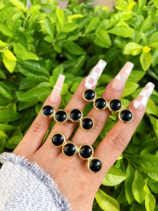 Black Stone Ring Cuff