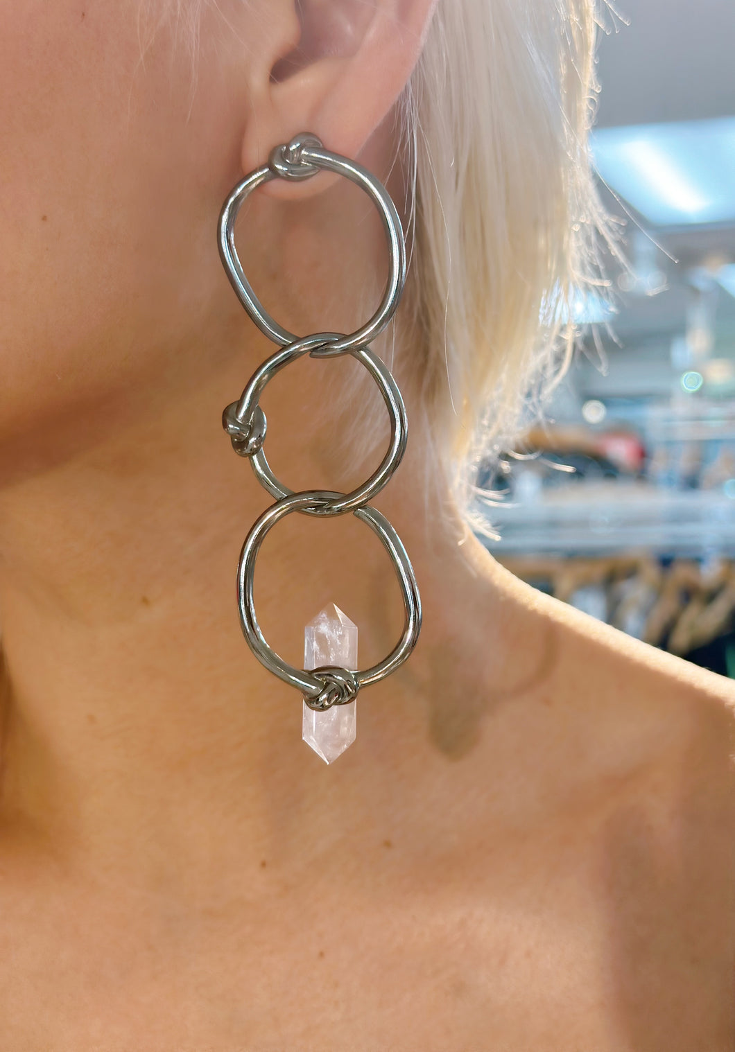 Knot II Black Rhodium Earring