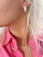 Load image into Gallery viewer, Crystal Pave Hoop Huggies Earrings