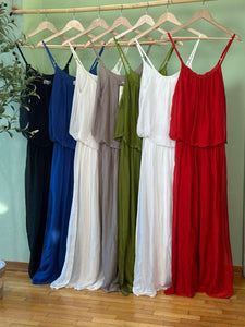 Classic Solid Italian Silk Jumpsuit