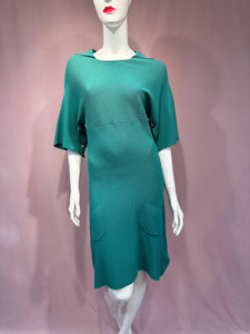 Aqua Ribbed Pocket Dress