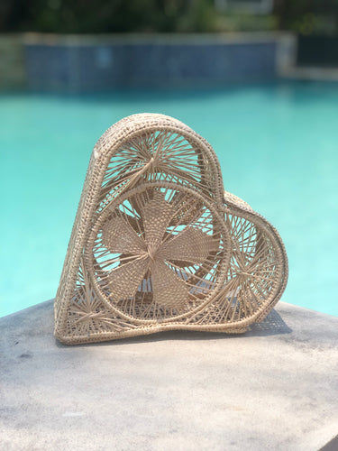 Natural 'All My Love' Heart Artisan Clutch