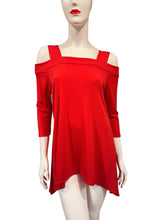 Load image into Gallery viewer, Candy Red Cold Shoulder Top