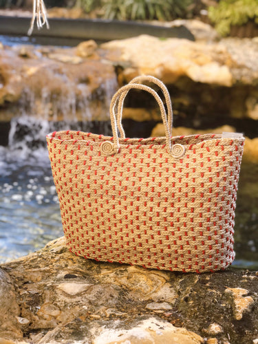 Artisan Handmade Orange Natural Summer Tote