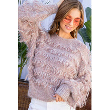 Load image into Gallery viewer, Pink Fringe Sweater