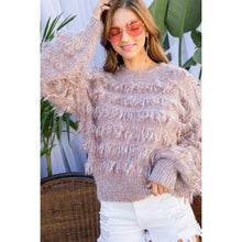 Load image into Gallery viewer, Pink Fringe Sweater