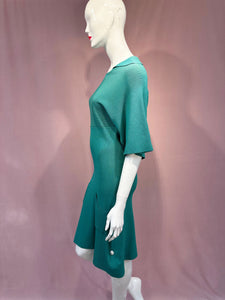 Aqua Ribbed Pocket Dress