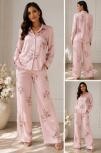 Load image into Gallery viewer, Baby Pink Floral Sequin Satin Top Only