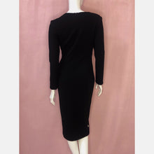 Load image into Gallery viewer, Black Deep V-Neck, Slit Bodycon Dress
