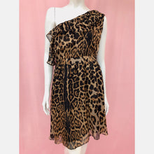 Load image into Gallery viewer, Italian One Shoulder Animal Print Dress