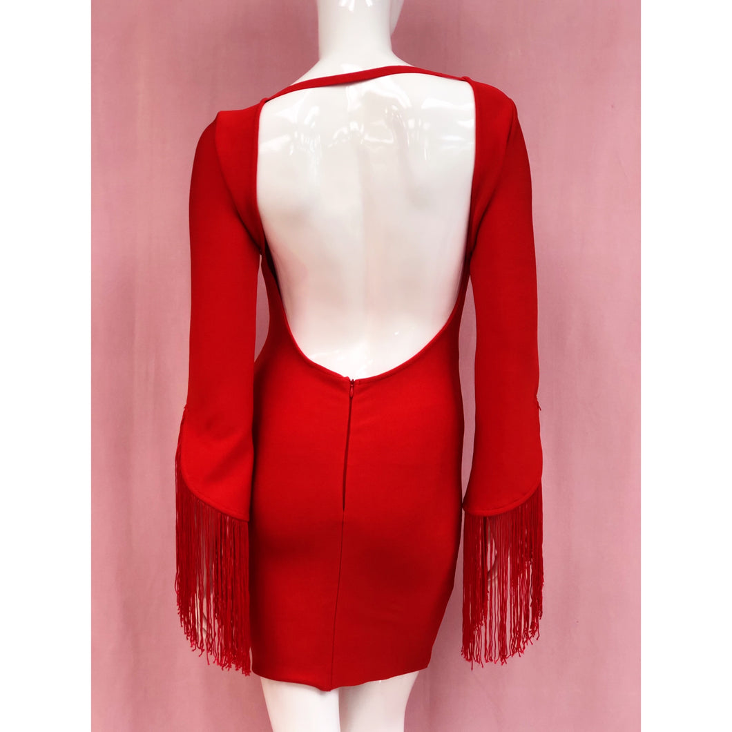 Red Backless Bodycon Mini Dress