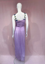 Load image into Gallery viewer, Lavender Pleated Chiffon Sequin Flowers Dress