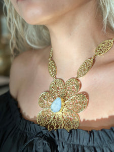 Bloom Druzy Flower Necklace