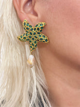 Load image into Gallery viewer, Crystal Starfish Gold Plated Earrings