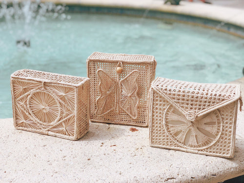 Cute Summer Straw Crossbody Mini Bags
