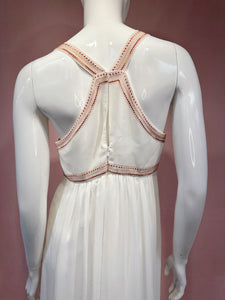 White Bronze Chiffon Dress