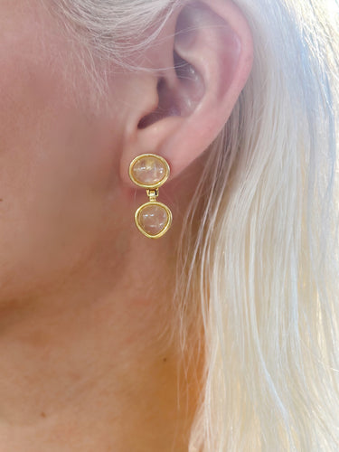 Citrine Semi Precious Stone Earrings