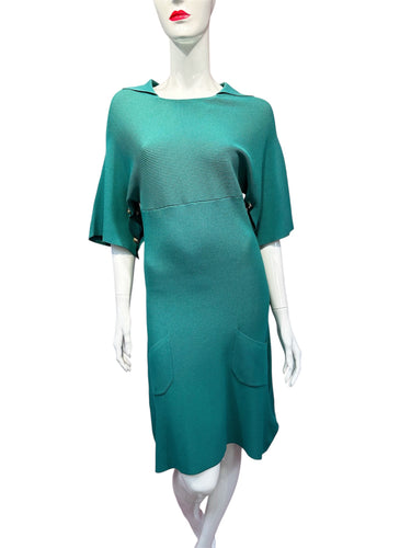 Aqua Ribbed Pocket Dress