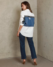 Load image into Gallery viewer, Boarding Pass White Collar Button Up Top