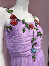 Load image into Gallery viewer, Lavender Pleated Chiffon Sequin Flowers Dress