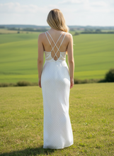 Load image into Gallery viewer, White Polka Dot Side Slit Dress