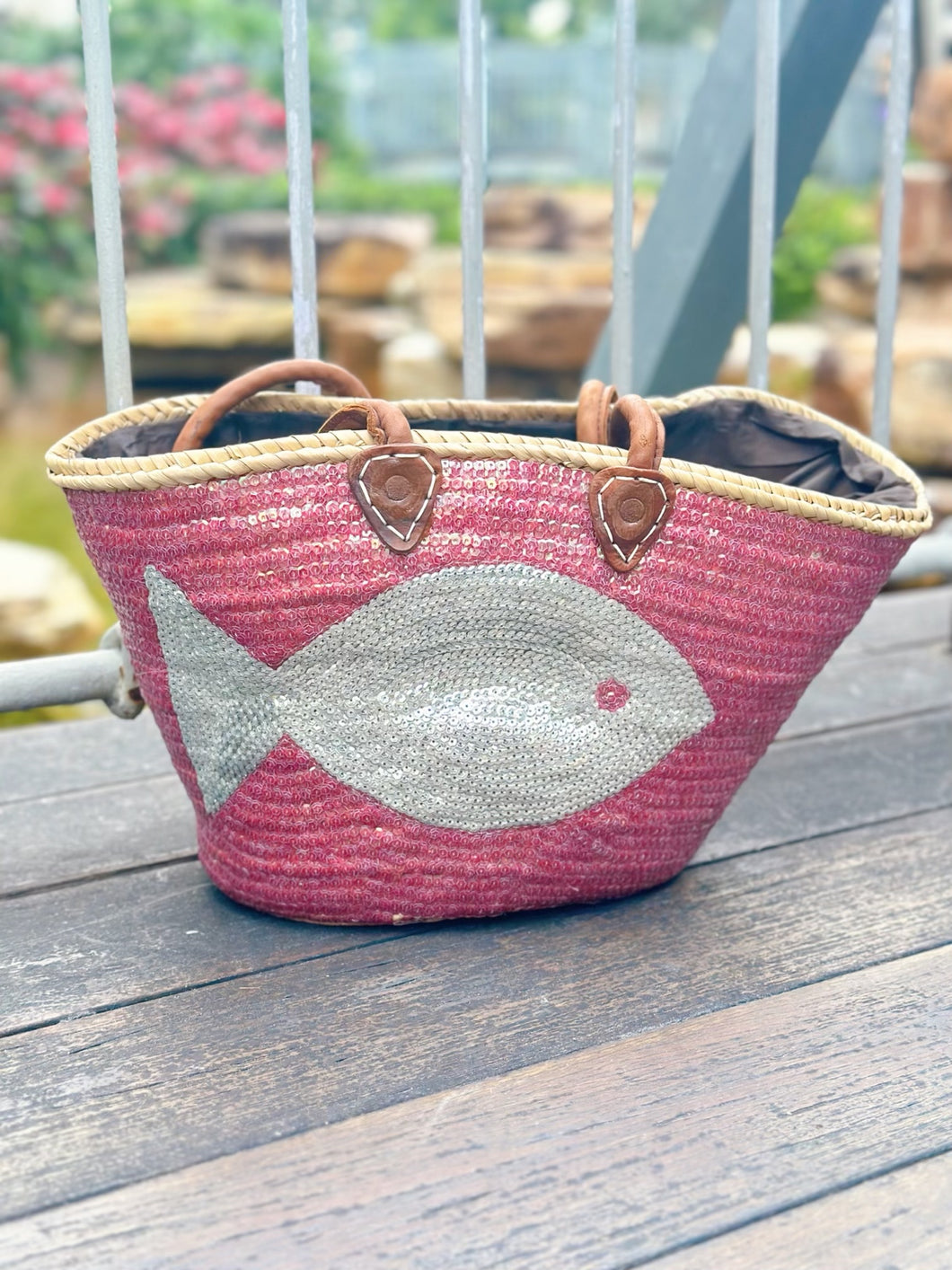 Sequin Plum Silver Moroccan Beach Tote