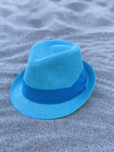 Load image into Gallery viewer, ‘Turquoise Sun’ Blue Sun Fedora Hat