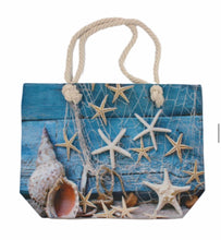 Load image into Gallery viewer, Starfish Blue Canvas Tote Bag