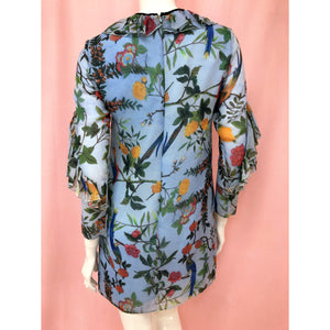 Spring Baby Blue Chiffon Mini Dress