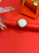 Load image into Gallery viewer, White Quartz Faceted Gold Plated Ring