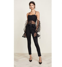 Load image into Gallery viewer, Black Polka Dot Mesh Crop Top