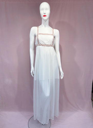 White Bronze Chiffon Dress