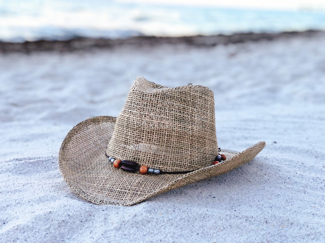 ‘Country Sunset’ Natural Seagrass Cowboy Hat