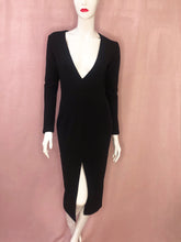 Load image into Gallery viewer, Black Deep V-Neck, Slit Bodycon Dress