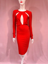Load image into Gallery viewer, Red Long Sleeve Bodycon Dress