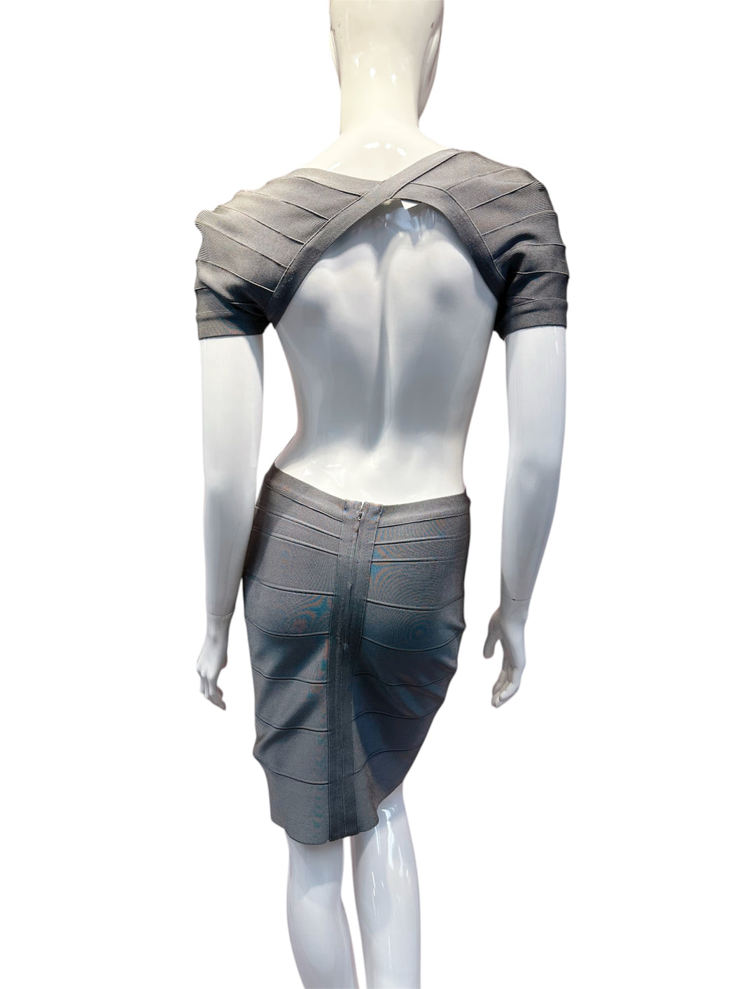 Silver Sexy Open Back BodyCon Mini