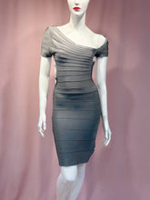 Load image into Gallery viewer, Silver Sexy Open Back BodyCon Mini