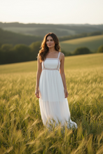 Load image into Gallery viewer, White Bronze Chiffon Dress